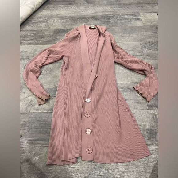 Newport News Long Cardigan | mauve pink - Picture 2 of 3